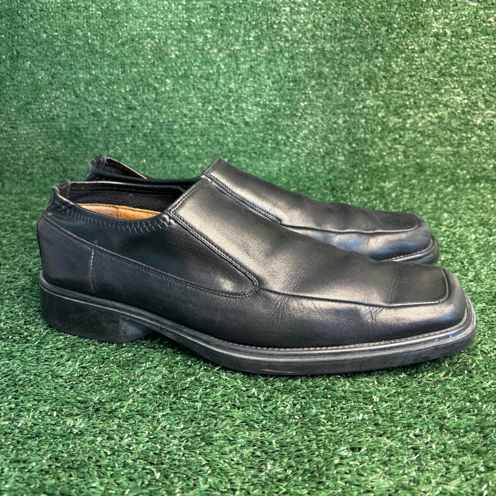 Kenneth Cole New York Leather Square Toe Slip On Dress Loafers Black Mens 11.5 M